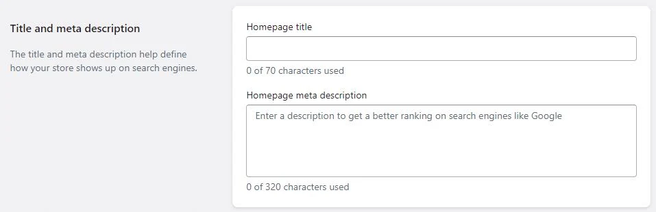 设置Homepage title（主页标题）和Homepage meta description（主页元描述）