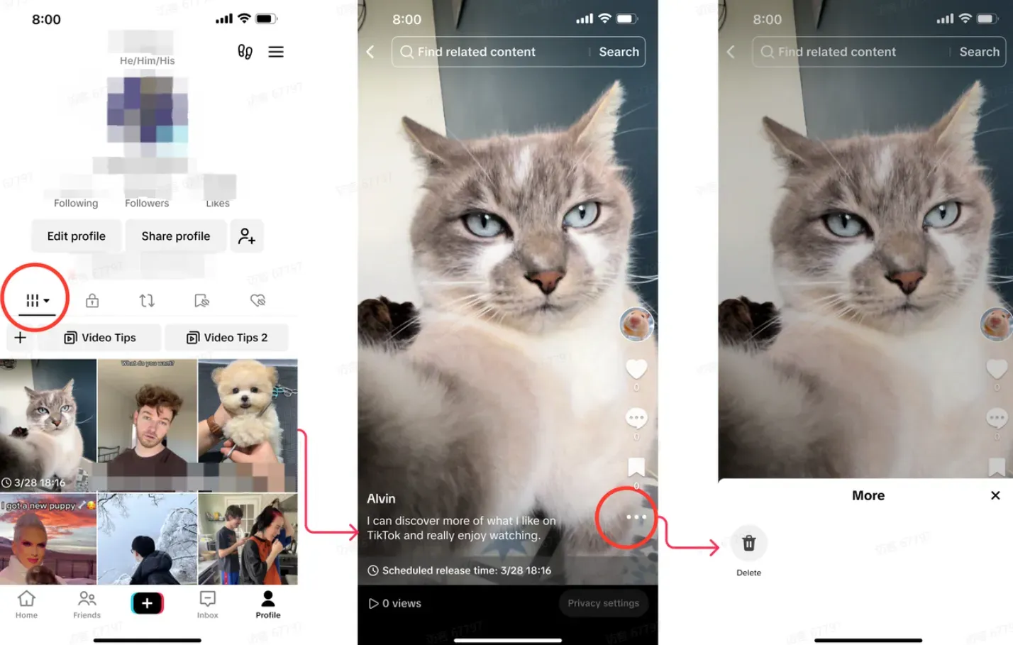 TikTok 怎么管理定时视频?